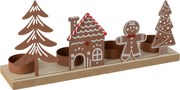 Kovový svícen Camel s motivem perníčku hnědý – 27*6,5*13 cm