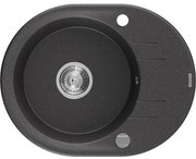 Mexen Kevin, granitový drez 586x458x190 mm, 1-komorový, čierna škvrnitá, 6517581005-76