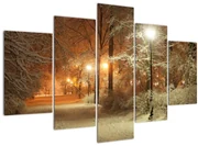 Obraz - Zasnežený park (150x105 cm)
