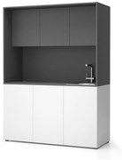 PLAN Kuchynka NIKA s drezom a batériou 1481 x 600 x 2000 mm, grafitová, pravá