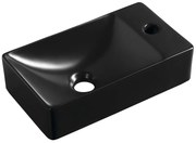 Sapho Sapho, SMALL keramické umývadlo 38x22cm, otvor pro batériu vpravo, čierna matná, MGT3822B