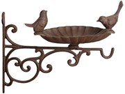 Nástenné napájadlo pre vtáky Bill, 23,5x28 cm, liatina, hnedá