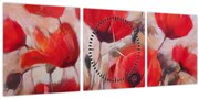 Obraz - Vlčie maky (s hodinami) (90x30 cm)