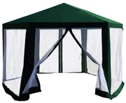 Kondela RINGE TYP Stanový altánok do záhrady, 3,9x2,5x3,9m, zelená/biela,1+6 bočných strán