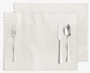 Goldea sviatočné prestieranie na stôl teflónové - smotanové s veľkými ornamentmi - sada 2ks 30 x 40 cm