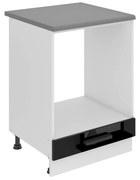 Kuchynská skrinka Belini Premium Full Version spodná pre vstavanú rúru 60 cm čierny lesk s pracovnou doskou