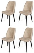 Súprava jedálenských stoličiek Alfa Cream and Black, 4 ks