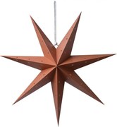 Hnedá závesná papierová hviezda - 60*22*60 cm