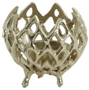 Zlatý antik kovový dierovaný svietnik Siam S - Ø10*9 cm