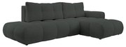 Rozkladacia rohová čalúnená sedacia súprava s úložným priestorom v tvare L ALMADA pravá antracit