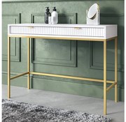 Konzolový stolík NOVA 77x104 cm biela/zlatá