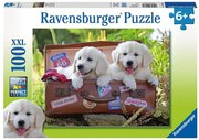 Ravensburger puzzle Šteniatka odpočívajúce v kufríku 100 dielikov
