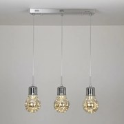 Závesné svietidlo Bulb 3, chrómové telo svietidla, ch