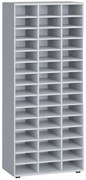 Triediaci regál PRIMO GRAY, 800 x 420 x 1781 mm, 45 priehradok, sivý