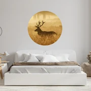 PIPPER. Kruhová samolepka na stenu "Jeleň 3" Veľkosť: 60 cm