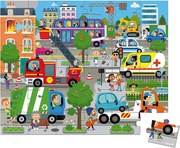 Janod Puzzle v kufríku 36ks: Mesto