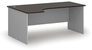 Kancelársky rohový pracovný stôl PRIMO GRAY, 1800 x 1200 mm, ľavý, sivá/wenge