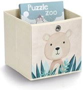 Zeller Present Úložný box na hračky - kostka - MEDVĚD, 28x28x28