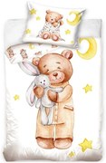 Obliečky do detskej postieľky Macko s uspávačikom - 100% bavlna Renforcé - 40 x 60 cm + 100 x 135 cm