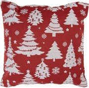 Béžovo-červený vankúš s vianočným stromčekom - 45*45*4 cm