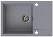 Sink Quality Sink55, kuchynský granitový drez 680x460x215 mm + grafitový sifón, šedá, SKQ-SINK.D.1KDO.XB