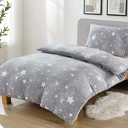 Jemné mikroplyš obliečky Homa DEBORAH STAR GREY 140x200 cm