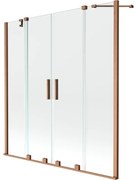 Mexen Velar Duo vaňová zástena dvojkrídlová Posuvný 150 x 150 cm, Priehľadné, kefovaná meď - 896-150-000-02-65