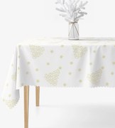 Goldea vianočný hranatý teflónový obrus - zlaté vianočné stromčeky a hviezdičky 80 x 80 cm