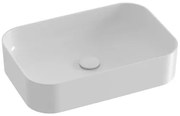 Ravak Ceramic Slim umývadlo na dosku 55x37 cm bez otvoru pre batériu, bez prepadu xjx01155002 CERAMICSLIM600R0