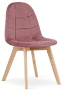 Jedálenská stolička BORA zamatová ružová