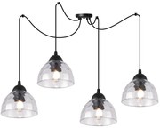Závesné svietidlo Venice Spider, 4x číre sklenené tienidlo