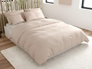 Hotelové obliečky z mikrovlákna JASMINE šampanské - prúžok 2 cm, hotelové vrecko Rozmer obliečky: 70 x 90 cm | 140 x 200 cm