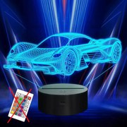 Nočná Lampa 3D Led Car Športové Auto Bez Diaľkového Ovládača