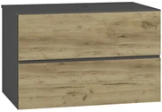 Kúpeľňová skrinka pod umývadlo Baleta S80 - antracit / craft zlatý