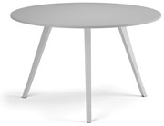 Konferenčný stôl PRIMO ZEN, priemer 120 cm, biela podnož, sivá