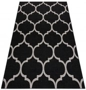 Koberec SIZAL FLOORLUX 20608 - marokánsky, trellis - čierny, strieborný