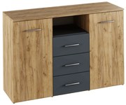 Komoda, dub artisan/grafit, GABRIELA