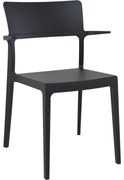PLUS záhradná stolička s podrúčkami black