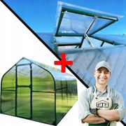 Skleník Polykarbonátový Tunel 10M2 250X400 Ptf Poľsko Zelená Okno Súčasťou Balenia