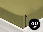 Jersey napínacie prestieradlo na extra vysoký matrac JR-020 Olivové 80 x 200 - výška 40 cm