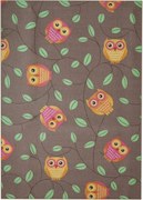 Detský kusový koberec Little Owls, 50x200, hnedá, detská izba, AladinWorld Expres