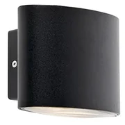 Moderná vonkajšia nástenná lampa čierna vrátane LED IP44 - Ovum
