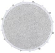 Ručne tkaný kusový koberec Bubbly Light Grey, 120x120 (priemer) kruh, šedá, obývacia izba, Lorena Canals