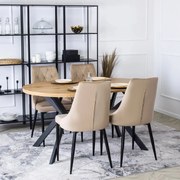 PROXIMA.store - Okrúhly stôl LUKAS FARBA: dub, FARBA NÔH: čierna