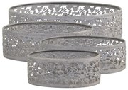 4ks dekoračný plechový antik podnos s čipkou - 21*15*5 cm