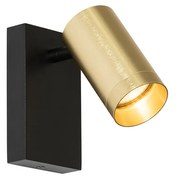 Nástenná lampa čierna so zlatom nastaviteľná s vypínačom - Jeana Luxe