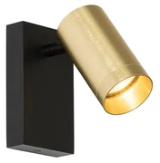 Nástenná lampa čierna so zlatom nastaviteľná s vypínačom - Jeana Luxe