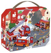 Janod Puzzle pre deti Požiarnici v kufríku 24 ks od 3 rokov