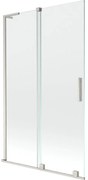 Mexen Velar L, 2-krídlová posuvná vaňová zástena 110 x 150 cm, 8mm číre sklo, brúsená oceľ, 896-110-003-01-97