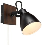 Markslöjd 108211 - Nástenné bodové svietidlo NATIVE 1xE14/18W/230V čierna/hnedá